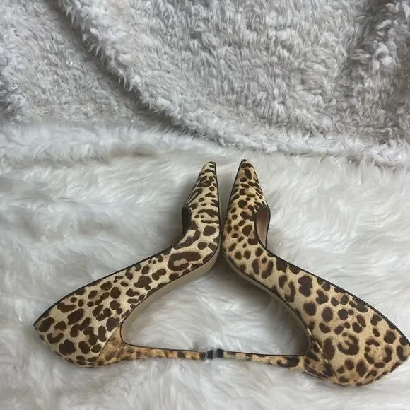 Steve Madden Dasie leather Calf hair leopard print slip on heels 10M - Picture 5 of 11